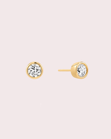 1ct Bezel Round Lab-Diamond Studs - ZM Fine Jewelry
