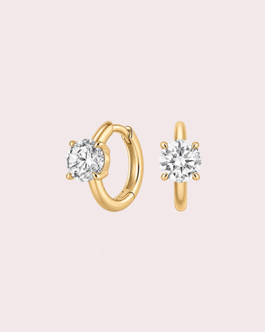1ct Round Lab-Diamond Huggie - ZM Fine Jewelry