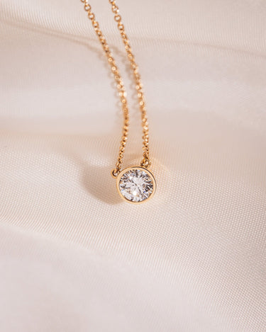 Bezel Necklace - 0.5ct Lab - Diamond - Zen Moissanite