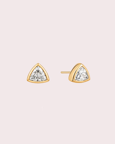 Bezel Trillion Lab-Diamond Studs - ZM Fine Jewelry