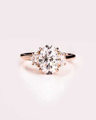 Blair - Oval & Half Moon - Zen Moissanite