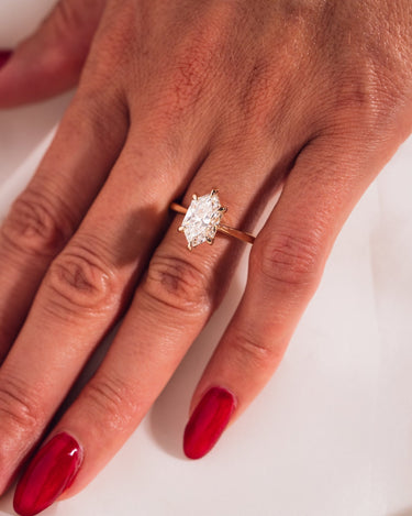 Caroline - Elongated Hexagon Lab - Diamond - Zen Moissanite