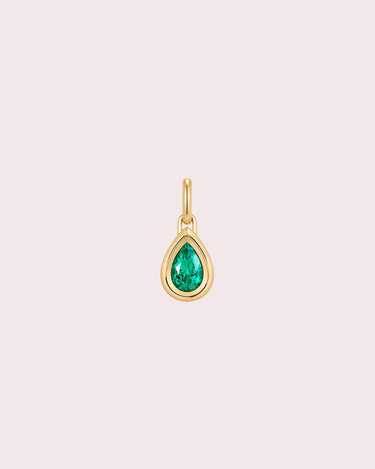 Charm - Emerald Bezel Pear - ZM Fine Jewelry