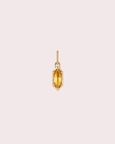 Charm - Hexagon Citrine - ZM Fine Jewelry