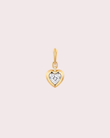 Charm - Lab-Diamond Bezel Heart - ZM Fine Jewelry