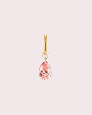 Charm - Padparadscha Sapphire Pear - ZM Fine Jewelry