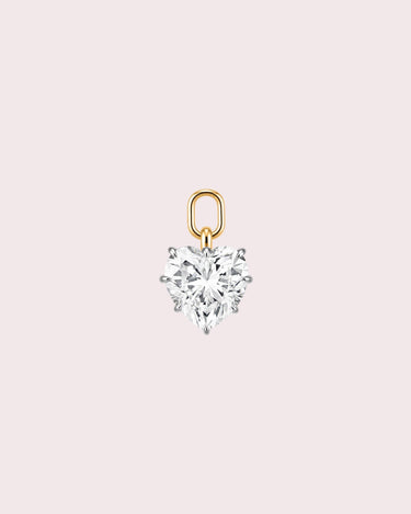 Charm - Two-Tone 5ct Heart Lab-Diamond - ZM Fine Jewelry