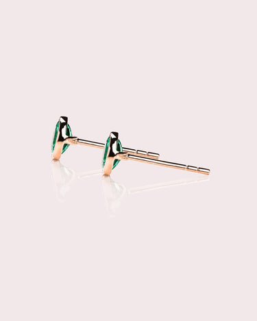 Demi Earrings - Round Lab - Emerald - Zen Moissanite