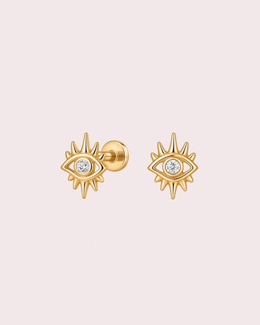 Eye Lab-Diamond Flatback Piercing Stud - ZM Fine Jewelry