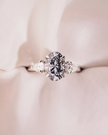 Hannah - Oval (Grey) & Pear - Zen Moissanite