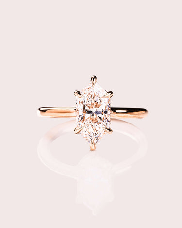 Jasmine - Elongated Hexagon Lab - Diamond - Zen Moissanite