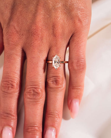 Jasmine - Elongated Hexagon Lab - Diamond - Zen Moissanite