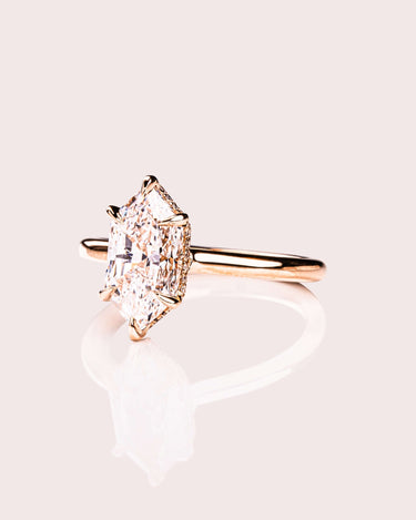 Jasmine - Elongated Hexagon Lab - Diamond - Zen Moissanite