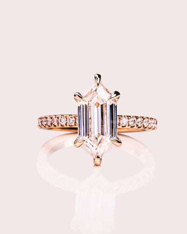 Jody - Elongated Hexagon - Zen Moissanite