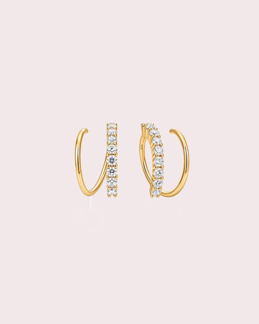 Lab-Diamond Double Hoops - ZM Fine Jewelry
