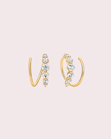 Lab-Diamond Graduated Hoops - ZM Fine Jewelry