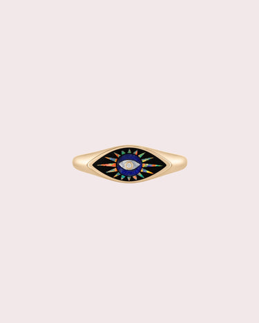 Lab-Diamond Protective Eye Tarot Ring - ZM Fine Jewelry