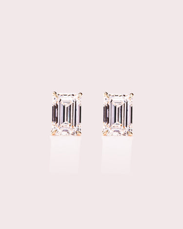 Lab-Diamond Studs - Emerald - Zen Moissanite