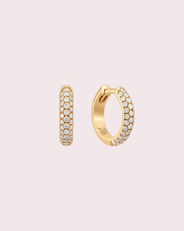 Mini Triple-Row Lab-Diamond Hoops - ZM Fine Jewelry