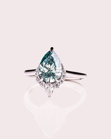 Ophelia - Pear (Teal) - Zen Moissanite