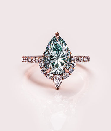 Ophelia - Pear (Teal) - Zen Moissanite