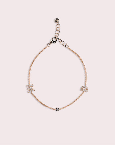 Pavé Initial & Bezel Bracelet - Zen Moissanite