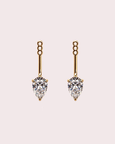 Pear Lab-Diamond Drop Ear Jacket - ZM Fine Jewelry