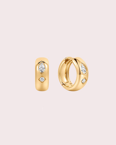 Pear & Round Lab-Diamond Hoops - ZM Fine Jewelry