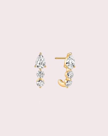 Pear & Round Lab-Diamond Huggies - ZM Fine Jewelry