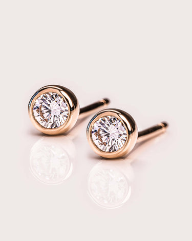 Ready to Ship - 3mm Bezel Diamond Studs - Zen Moissanite