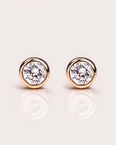 Ready to Ship - 3mm Bezel Diamond Studs - Zen Moissanite