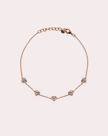 Ready to Ship - Amora - Heart Bezel Bracelet - Zen Moissanite