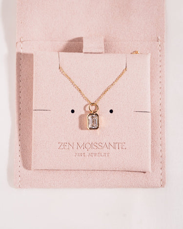 Ready to Ship - Charm - Emerald Bezel - Zen Moissanite