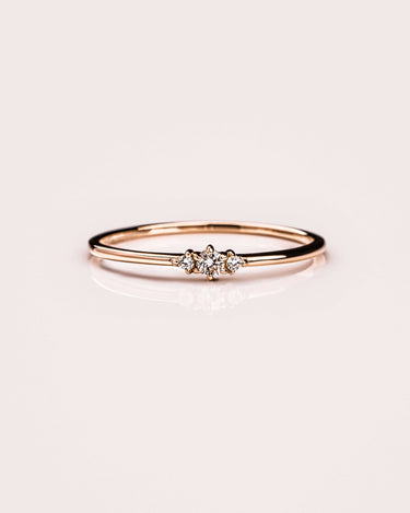 Ready to Ship - Diamond Trio Ring - Zen Moissanite