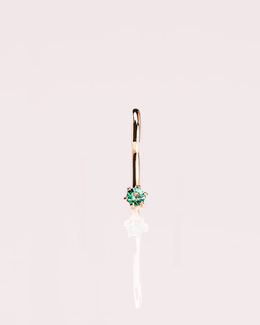 Ready to Ship - Emerald Partial Huggie - Zen Moissanite