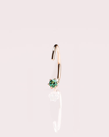 Ready to Ship - Emerald Partial Huggie - Zen Moissanite