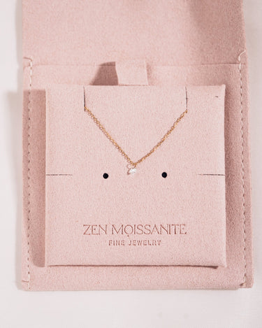 Ready to Ship - Floating Round Diamond Necklace - Zen Moissanite