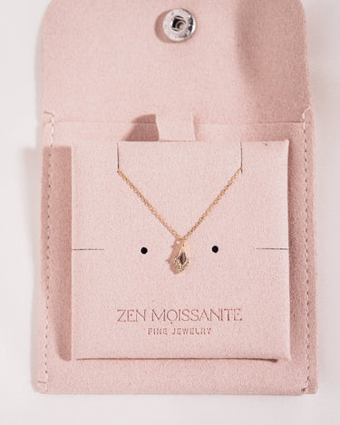 Ready to Ship - White Topaz Kite & Diamond Necklace - Zen Moissanite