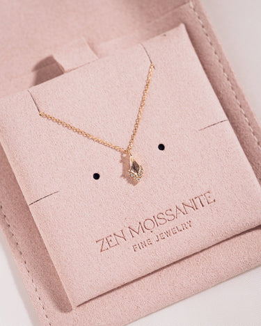 Ready to Ship - White Topaz Kite & Diamond Necklace - Zen Moissanite
