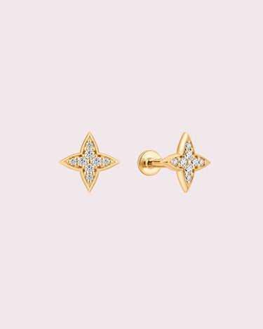 Star Lab-Diamond Flatback Piercing Stud - ZM Fine Jewelry