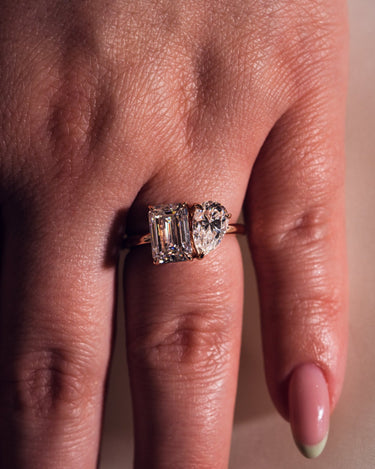 Tiana - Emerald & Pear - Zen Moissanite