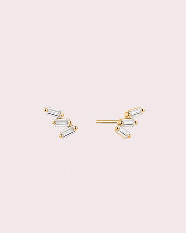 Triple Baguette Lab-Diamond Studs - ZM Fine Jewelry