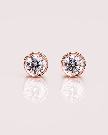 Annie - Bezel Earrings - Zen Moissanite