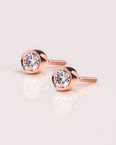 Annie - Bezel Earrings - Zen Moissanite