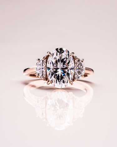 Hannah - Oval & Half Moon - Zen Moissanite