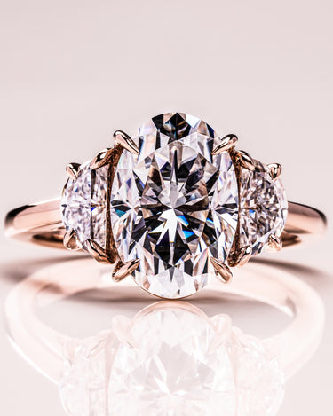 Hannah - Oval & Half Moon - Zen Moissanite
