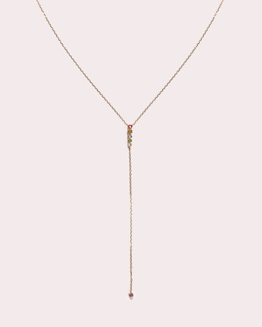 Ready to Ship - Lariat Rainbow Necklace - Zen Moissanite