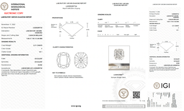 3.21ct Cushion Brilliant Lab - Diamond - Zen Moissanite