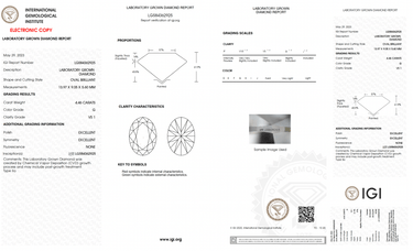 4.46ct Oval Brilliant Lab - Diamond - Zen Moissanite
