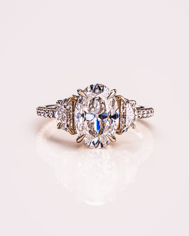 Blair - Oval & Half Moon - Zen Moissanite
